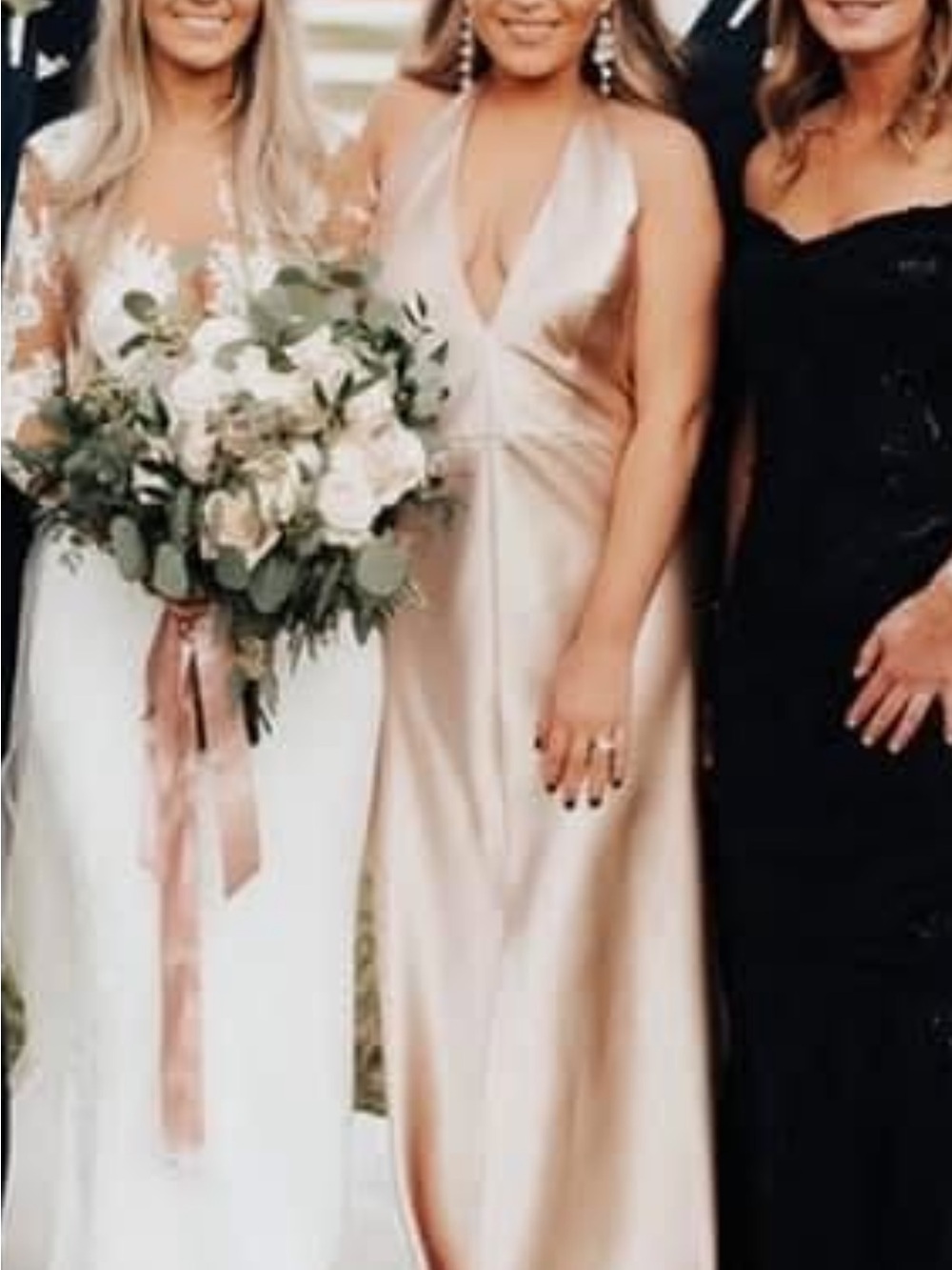 One-Shoulder Satin Gown in Blush Pink